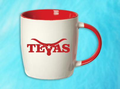 Custom imprinted Mug for Houston, TX with a local business logo